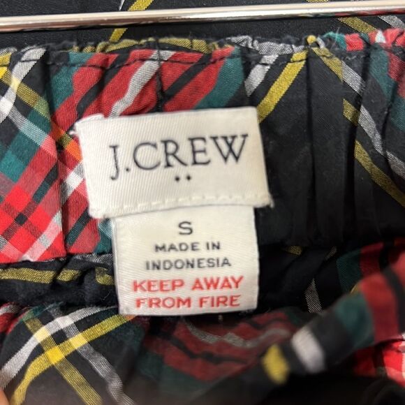 š J Crewāblack,āredĀ andāgreenāplaidācottonāpjāpantsāS - Picture 6 of 6